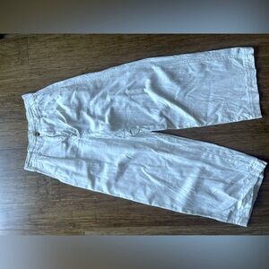 Madewell white linen wide leg pants